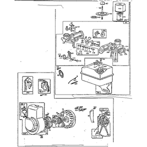 Flywheel Assembly Diagram and Parts List for 6B 1863-01 - 1863-01 Briggs and Stratton Engine